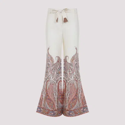 Zimmermann Rhiannon Flared Linen Pants In Brown