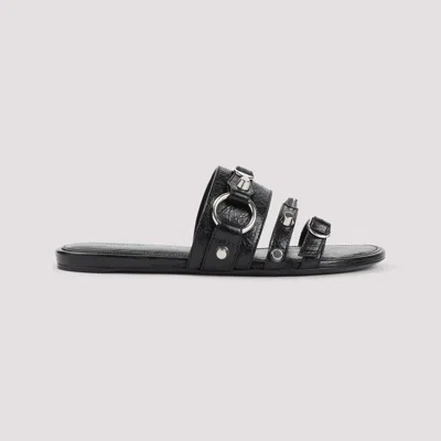 Balenciaga City Flat Sandals In Black