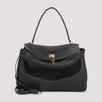 Balenciaga Rodeo Medium Smooth Leather Hand Bags In Black