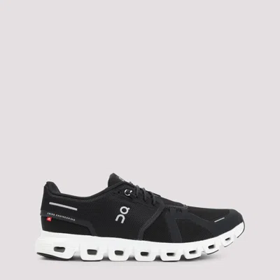 On Breathable Textile Sneakers With Distinctive Cushiing In Black