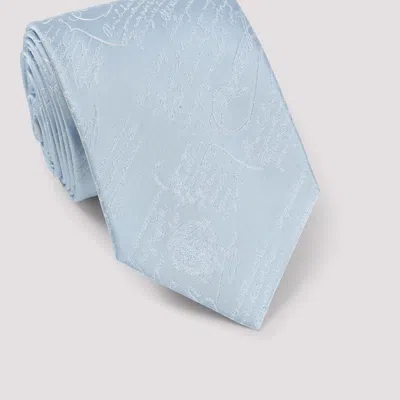 Berluti Jacquard Scritto Silk Tie In Blue