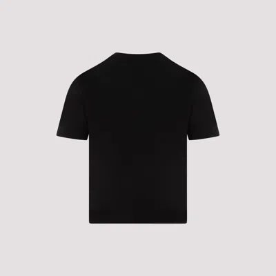 Jacquemus Cotton Stretch Crewneck Logo T-shirt In Black