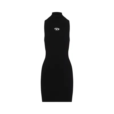 Diesel Mini Wool Dress With Inlay In Black