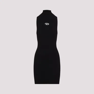 Diesel Mini Wool Dress With Inlay In Black