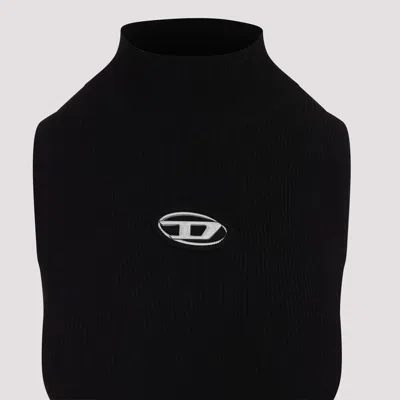 Diesel Mini Wool Dress With Inlay In Black