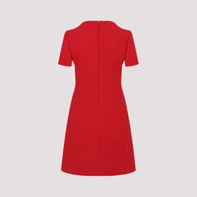 Valentino Garavani Bow Detail Crepe Couture Minidress In Red