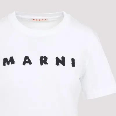 Marni Jersey Logo Short Sleeved T-shirt In White