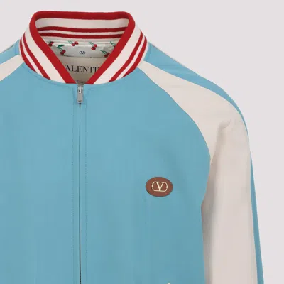 Valentino Bomber Jacket Wool Embroidered Back In Multi