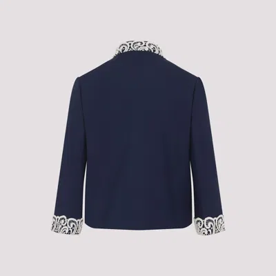 Valentino Virgin Wool Jacket In Blue