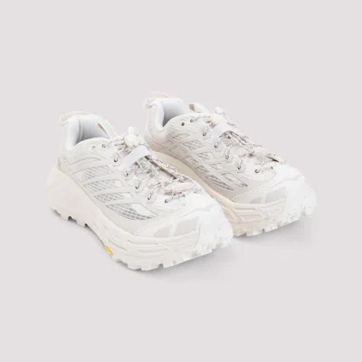 Hoka Sole Sneakers With Breathable Mesh Panels In White