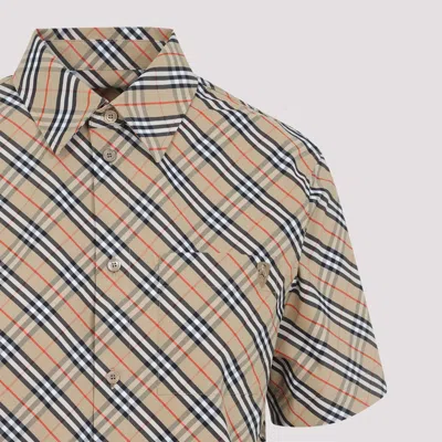 Burberry Check Cropped Shirt In Brown
