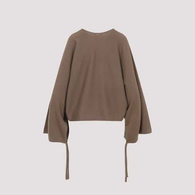 Max Mara Fine Wool Yarn Sweater In Brown