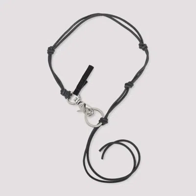 Our Legacy Ladon Leather Key Ring In Black