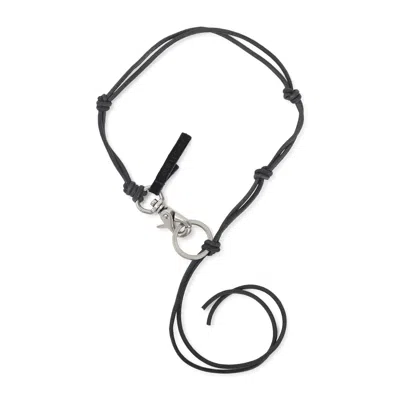 Our Legacy Ladon Leather Key Ring In Black