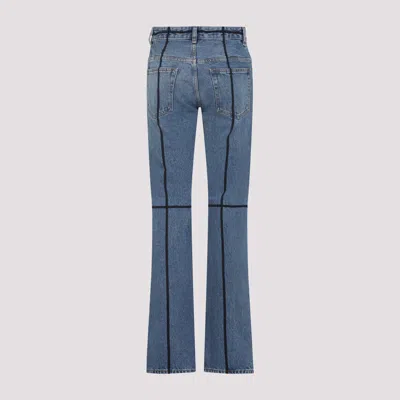 Mm6 Maison Margiela Mm6 By Maison Margiela Flared Blue Jeans With Contrasting Stitching In Blue