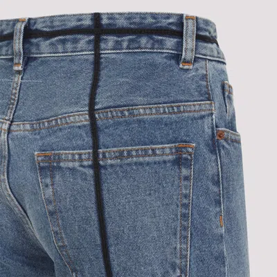 Mm6 Maison Margiela Mm6 By Maison Margiela Flared Blue Jeans With Contrasting Stitching In Blue