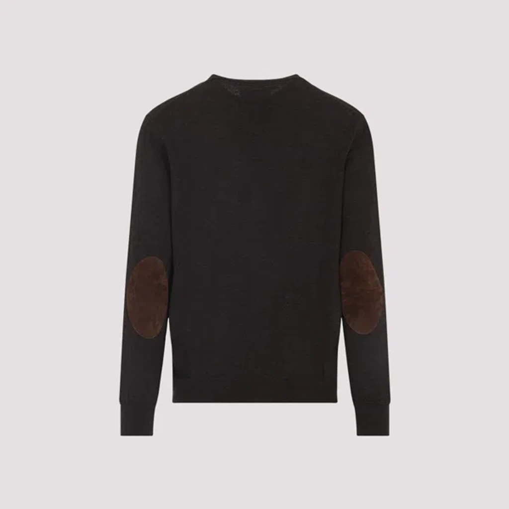 Maison Margiela V-neck Cardigan With Elbow Patches In Black | ModeSens