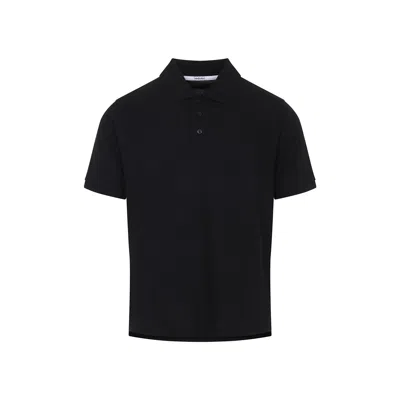 Saint Laurent Cassandre Polo Shirt In Black