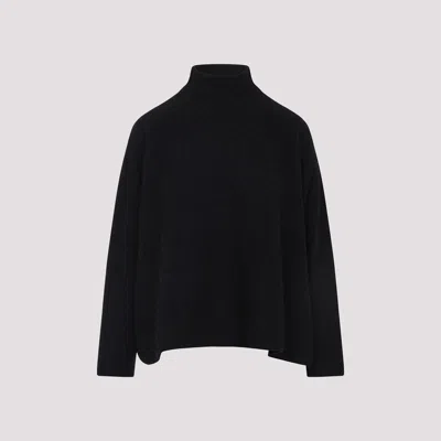 Giorgio Armani Cashmere Flared Hem Sweater In Black