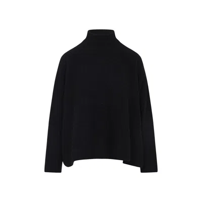 Giorgio Armani Cashmere Flared Hem Sweater In Black
