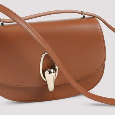 Giorgio Armani Calf Leather Shoulder Bag With Golden-toned Hardware In Brown