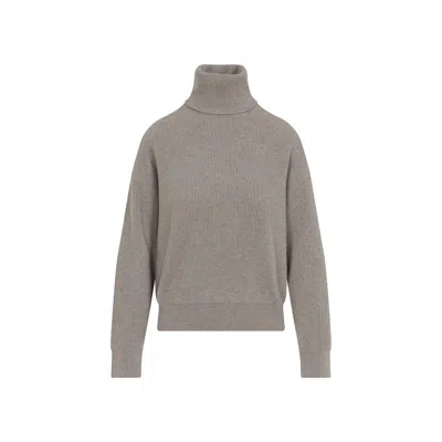 Brunello Cucinelli Wool Cashmere Silk Pullover In Gray