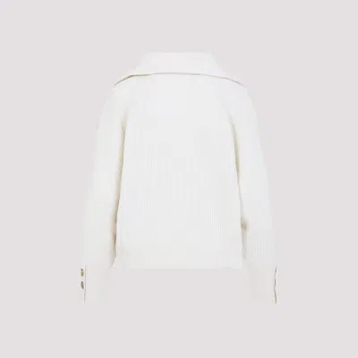 Brunello Cucinelli Sequined Cotton-blend Polo Sweater In White