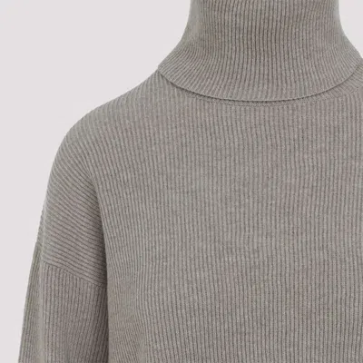 Brunello Cucinelli Wool Cashmere Silk Pullover In Gray