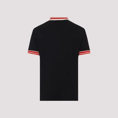 Valentino Cotton Piqué Polo Shirt With Vlogo Patch In Black