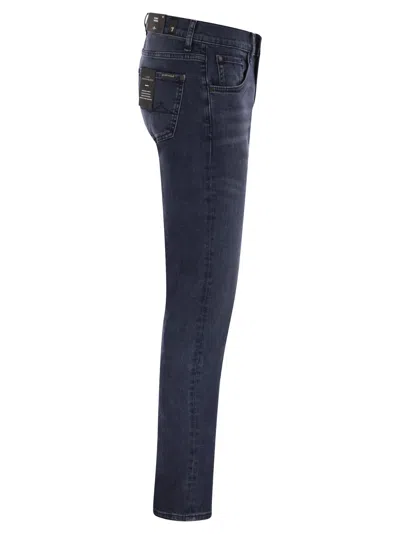 7 For All Mankind Slimmy Tapered Skinny Medium Waisted Jeans In Blue