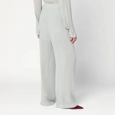 Alberta Ferretti Palazzo Pants In Ice Color Crêpe In Gray
