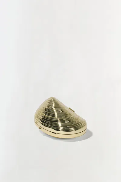 Simkhai Women's Bridget Mini Metal Oyster Clutch In Gold In Gold
