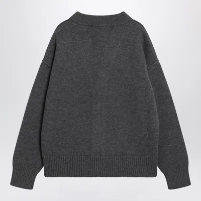 Ami Alexandre Mattiussi Ami Paris Ami De Coeur Heather Grey Wool Cardigan Men In Gray