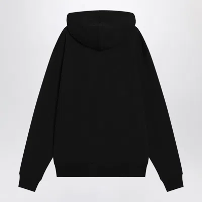 Ami Alexandre Mattiussi Ami Black Cotton Hoodie With Embroidered Logo And Functional Pockets In Black