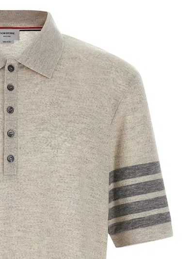 Thom Browne 4bar Polo Gray In Neutral