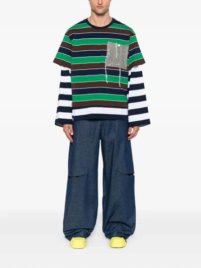 Charles Jeffrey Loverboy Multicolor Patch Long Sleeve 2-in-1 T-shirt In Multi