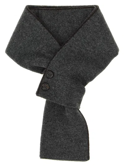 Moorer Twisted Mongolian Cashmere Scarf With Contrast Detail In Black