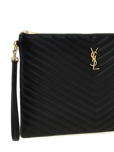 Saint Laurent Cassandre Clutch Black In Black