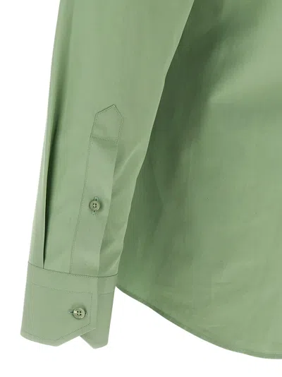 Fendi Contrast-collar Logo-embroidered Shirt