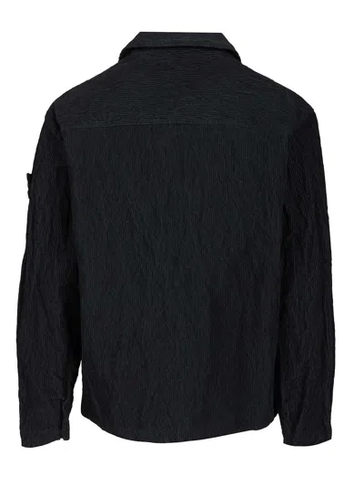 Stone Island Corduroy Overshirt Shirts Blue In Blue