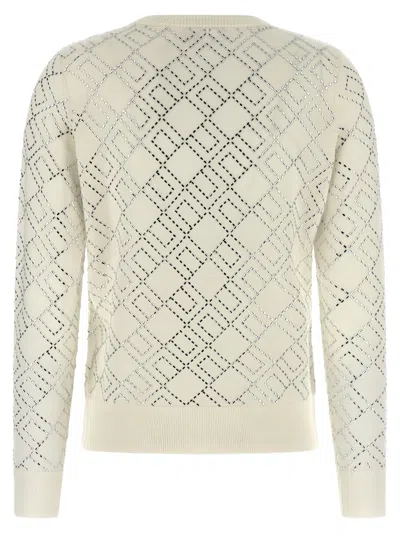 Elisabetta Franchi Crystal Cardigan Sweaters And Cardigans White In Neutral