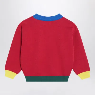 Bobo Choses Red Sweater With Logo Intarsia