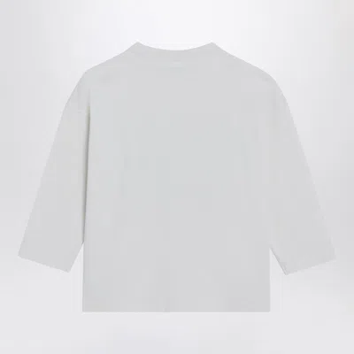 Bobo Choses White Sweater With Logo Print In Gray