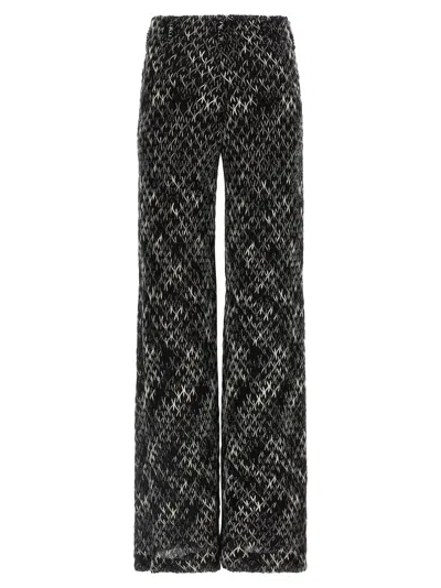 Missoni Crochet-knit Space-dyed Wool-blend Wide-leg Pants In Black
