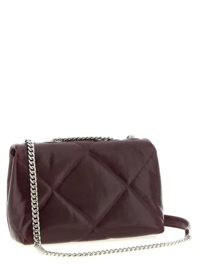 Tory Burch Small Kira Burgundy Leather Crossbody Bag In Burgundy