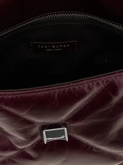 Tory Burch Small Kira Burgundy Leather Crossbody Bag In Burgundy