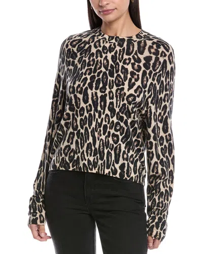 Theory Wool Sweater In Animal Print