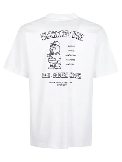 Carhartt Wip Pre Logo Cotton T Shirt In White