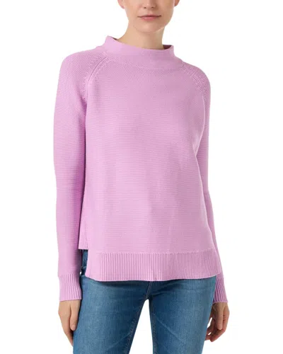 Kinross Garter Stitch Funnel Sweater In Freesia In Pink