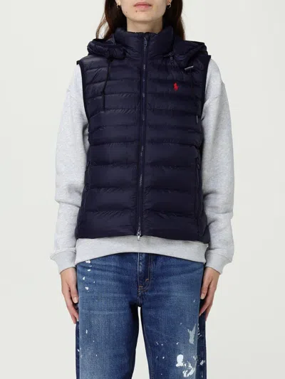 Polo Ralph Lauren Womens Rl Navy Logo-embroidered Padded Waterproof Gilet In Blue